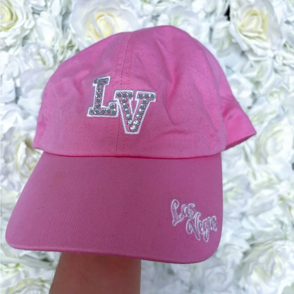 ✨ LV HAT LAS VEGAS HAT PINK LAS VEGAS HAT BLING RHINESTONE HAT BASEBALL CAP✨ - Picture 5 of 5